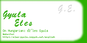 gyula eles business card